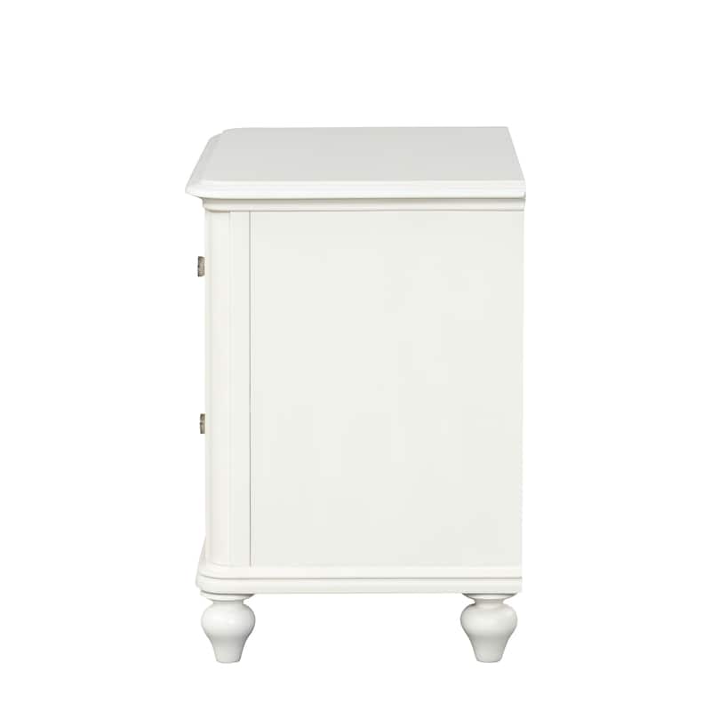 Furniture of America Skye Coastal Antique White Solid Wood 2-Drawer Nightstand