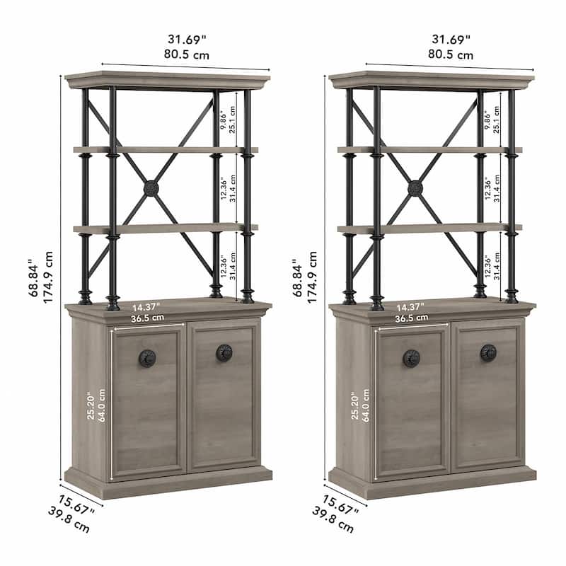 Coliseum Designer Bookcase with Doors (Set of Two) by Bush Furniture