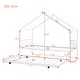 preview thumbnail 27 of 47, Twin Size Metal House Bed with Trundle and Roof for Kids' Rooms