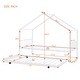 preview thumbnail 12 of 14, White Twin Size Metal House Bed with Trundle & Roof