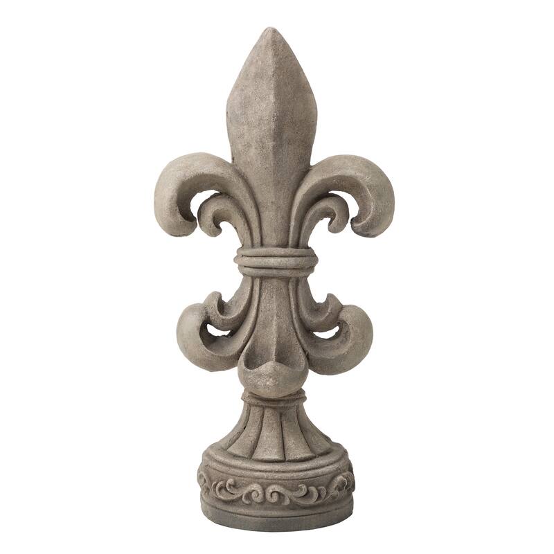 Glitzhome MGO French Holiness Fleur De Lis LYS Garden Statue Coastal Sculpture Indoor Outdoor