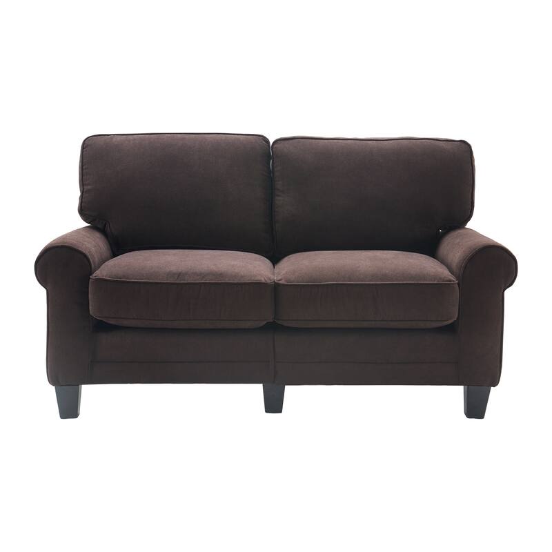 Serta Copenhagen 61" Loveseat for Two People, Pillowed Back Cushions and Rounded Arms, Durable Modern Upholstered Fabric