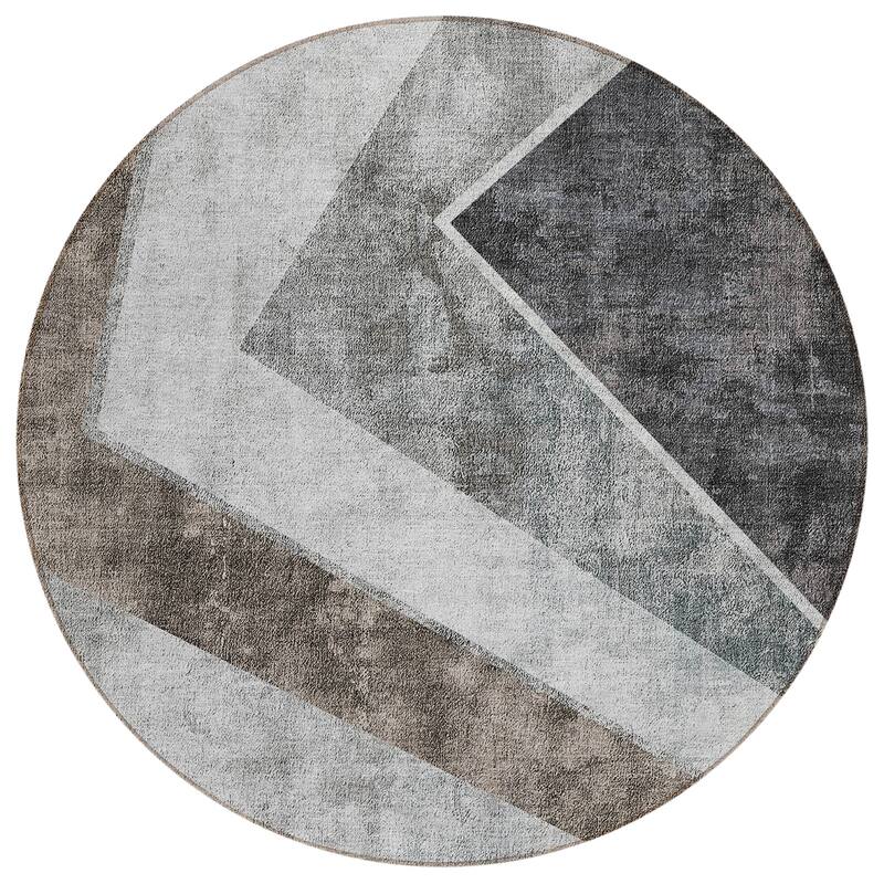 Machine Washable Indoor/ Outdoor Chantille Modern Geometric Rug
