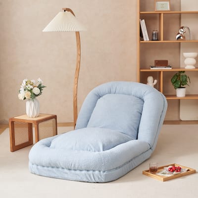 18 Sections Adjustable Triple Fold Down Sofa Bed, Adjustable Floor Couch Sofa with Pillow, Upholstered Floor Bed