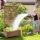 preview thumbnail 4 of 11, Yaheetech 72"H Wood Planter Raised Bed with Trellis Free Standing Planter Box for Garden Yard