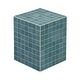 preview thumbnail 41 of 56, Callista Modern Ceramic Tiled Cube Side Table, Square Mosaic Pedestal Accent End Table for Living Room Bedroom - 14 X 14 X 18 Teal Blue/White