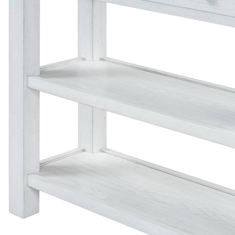 Console Table with Drawer and Two Sturdy Shelves for Entryway, Living Room