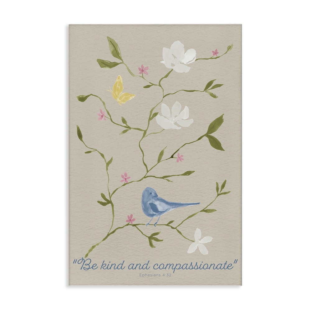 Stupell Floral Be Kind & Compassionate Canvas Wall Art Design By Lucille Price