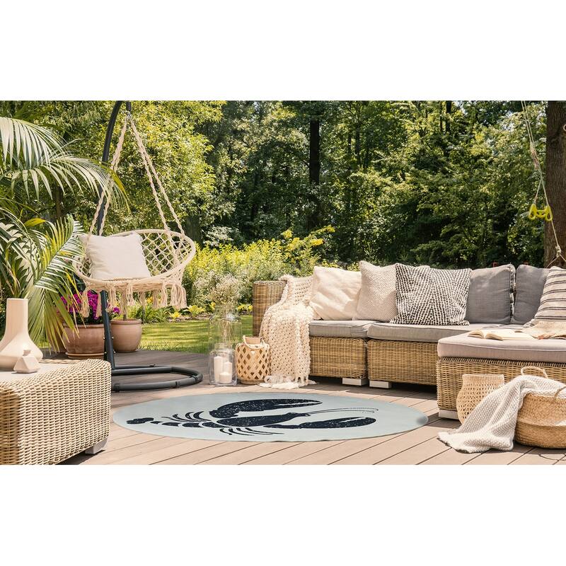 Lobster Nautical Indoor/Outdoor Rug