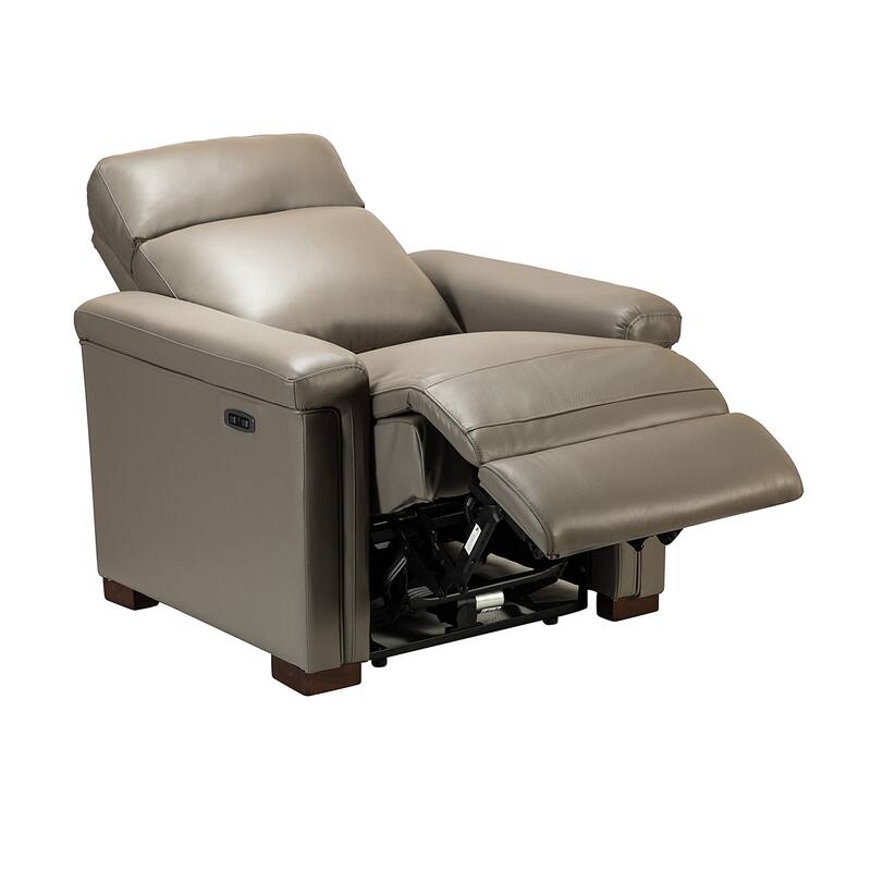 Alicia 34.65" Wide Contemporary Classic Genuine Leather Power Recliner With USB Port (Set of 2)