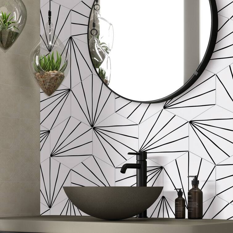 6" x 7" Stone Composite Peel & Stick Mosaic Tile (45 PCS)