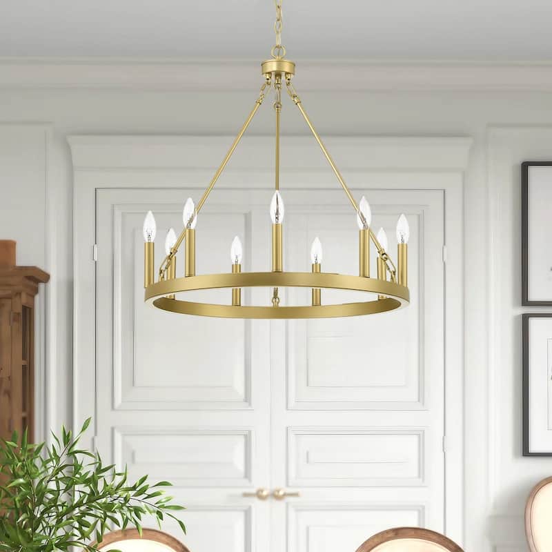 Acroma 9-light Modern Farmhouse Wagon Wheel Chandelier-UL Certified
