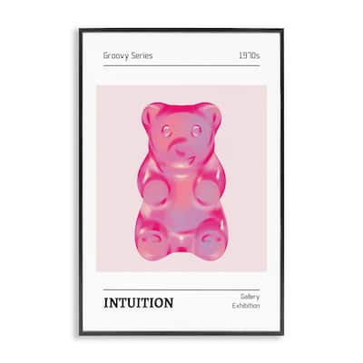 Stupell Intuition Phrase Candy Bear Framed Giclee Art Design By LSR Design Studio