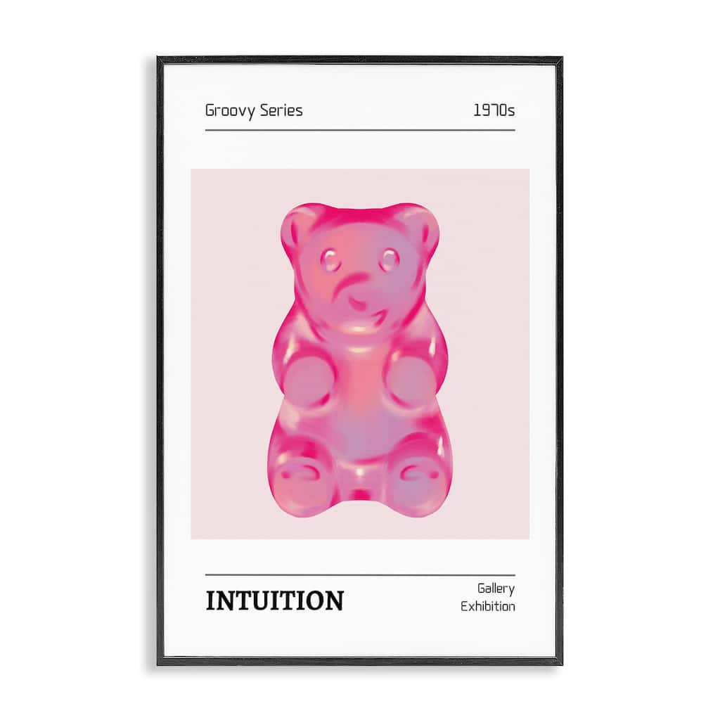 Stupell Intuition Phrase Candy Bear Framed Giclee Art Design By LSR Design Studio