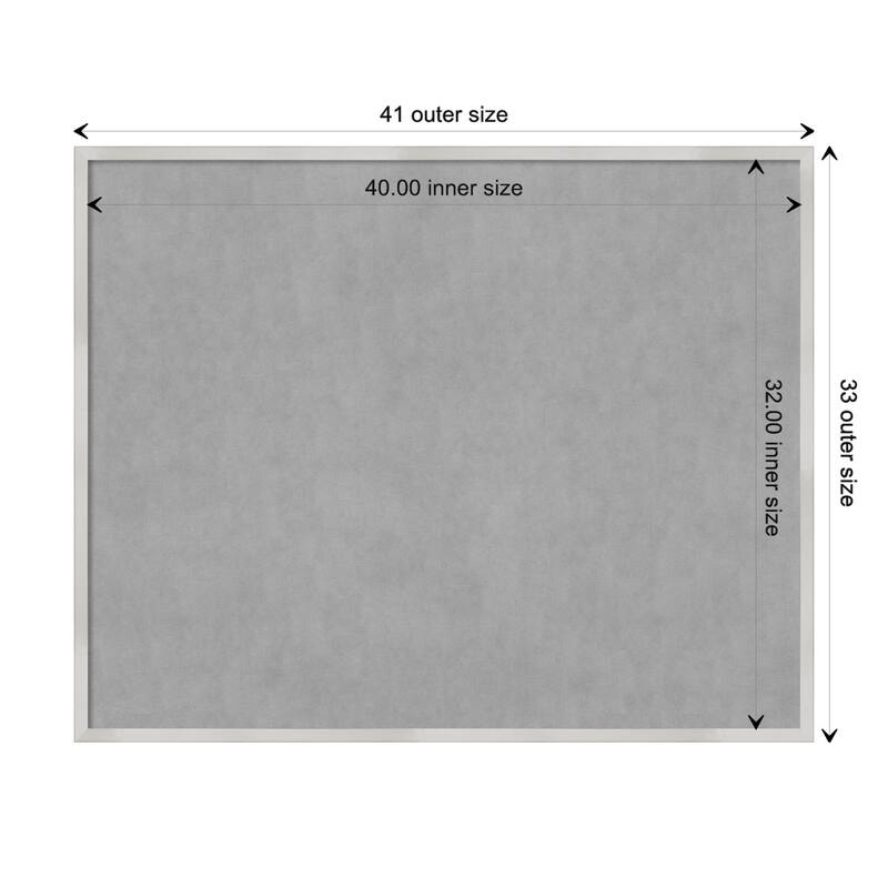 Amanti Art Svelte Silver Framed Magnetic Board - Board Size 40x32