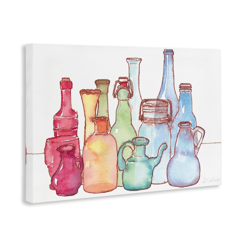 Stupell Colorful Vases Collection Canvas Wall Art Design By Stephanie Fielden