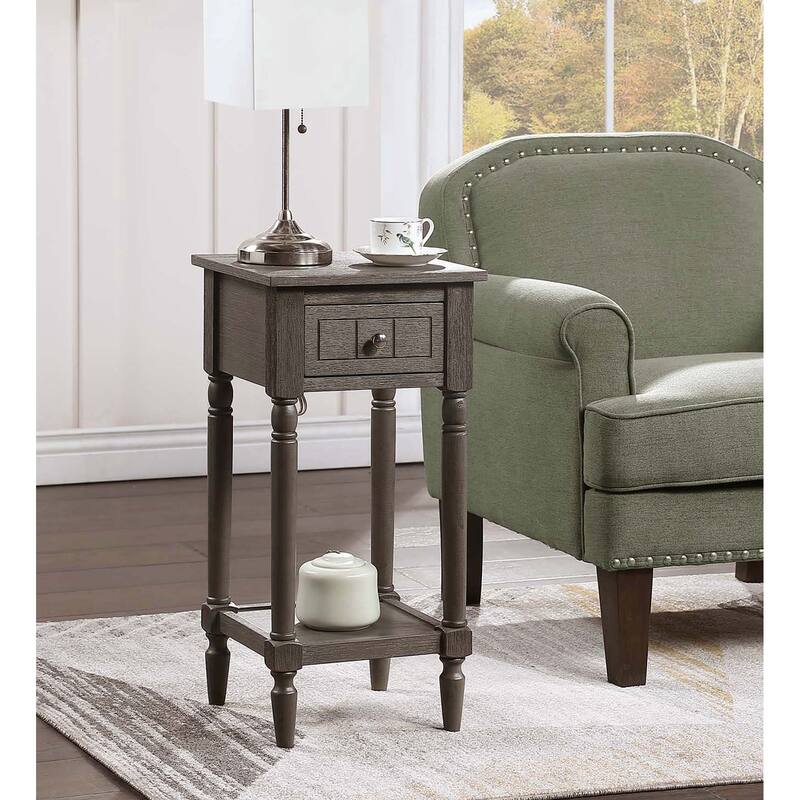 Convenience Concepts French Country Khloe 1 Drawer Accent Table with Shelf - Wirebrush Dark Grey