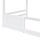 preview thumbnail 9 of 7, White Twin over Twin Bunk Bed with Roof and Window, with Guardrails and Ladder