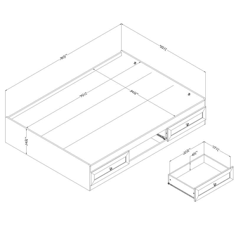 South Shore Bloom Mates Bed with 3 Drawers