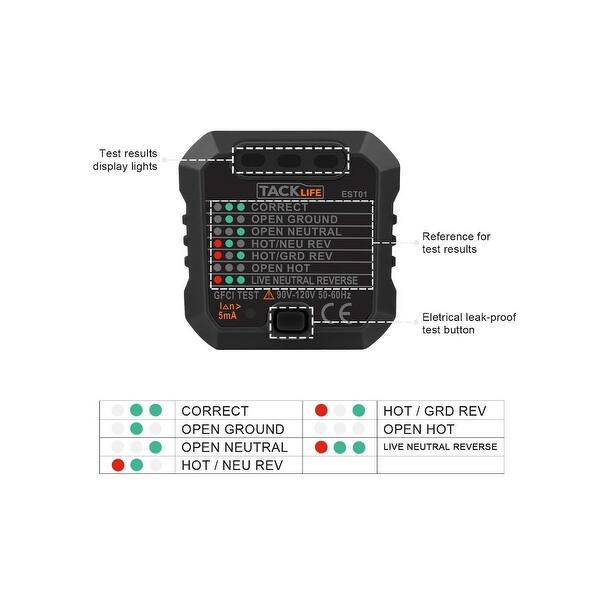 Shop Tacklife Advanced Outlet Tester Power Socket Circuit
