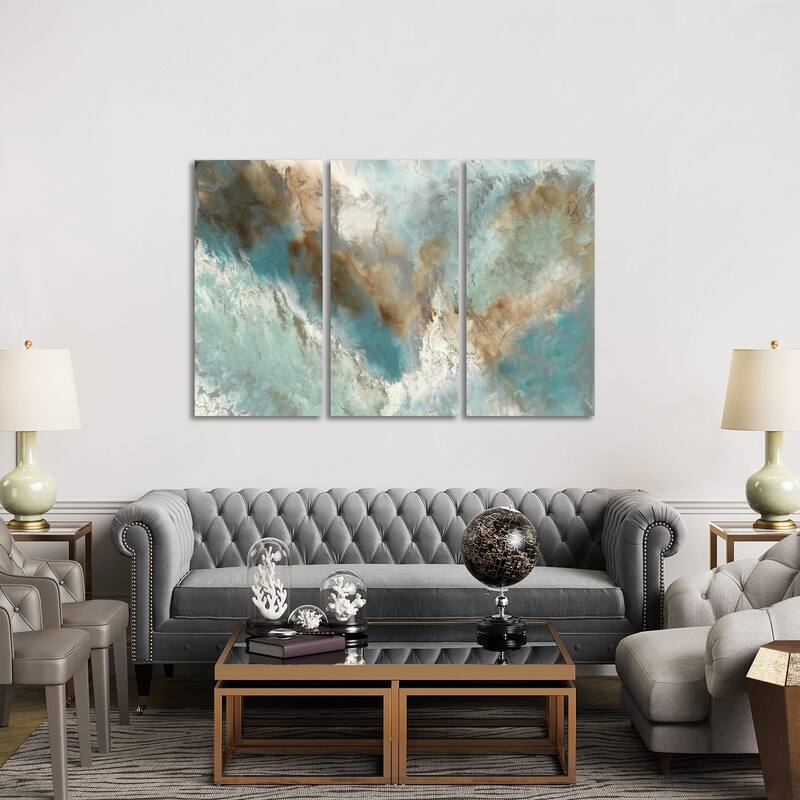 iCanvas "Liquid Versus Nature" by Blakely Bering 3-Piece Canvas Wall Art Set - 40x60x1.5