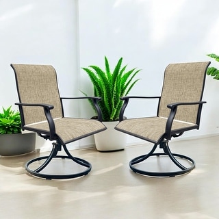Outdoor Patio Swivel Dining Chair Set of 2, Outdoor Swivel Patio