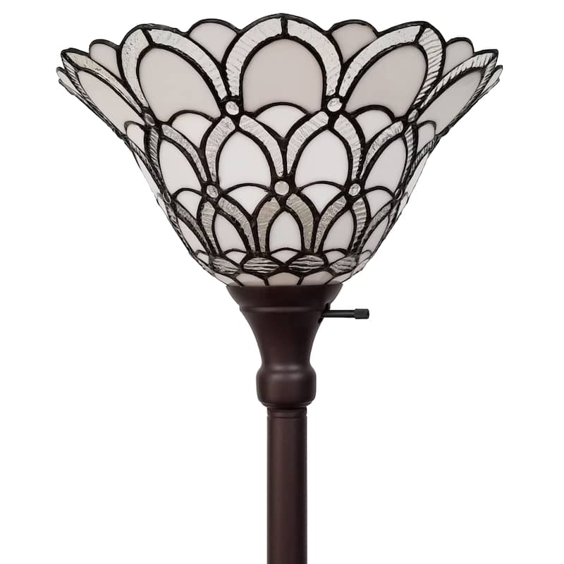 Tiffany Style 69" Jeweled Peacock Floor Torchiere Lamp Amora AM071FL14