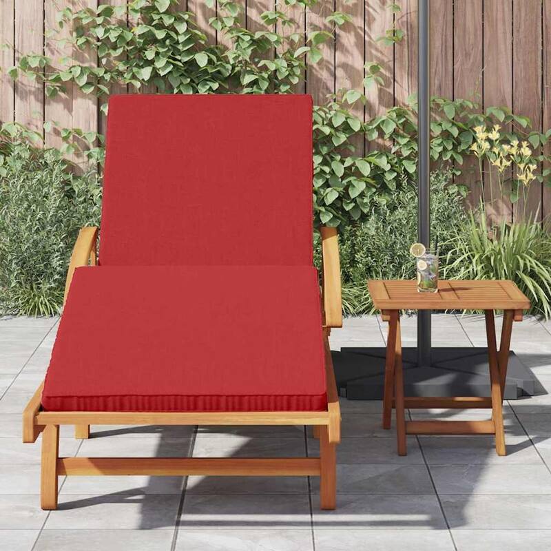 vidaXL Sun Lounger Reclining Red 200 x 67 x 84cm Solid Acacia wood - 78.7 x 26.4 x 33.1