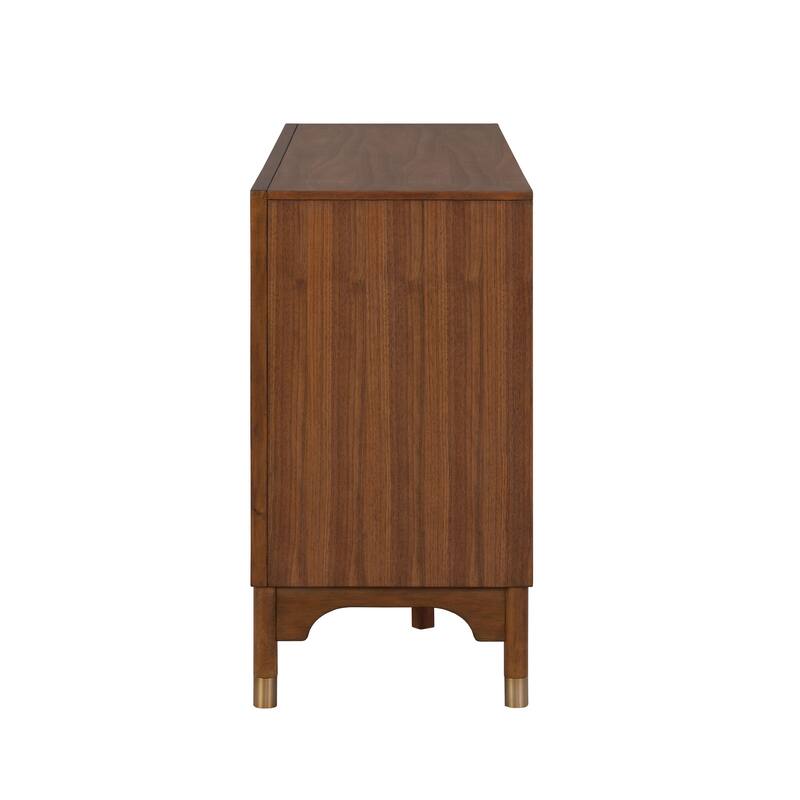 Furniture of America Forma Mid-Century Modern Walnut Solid Wood Dining Server Cabinet