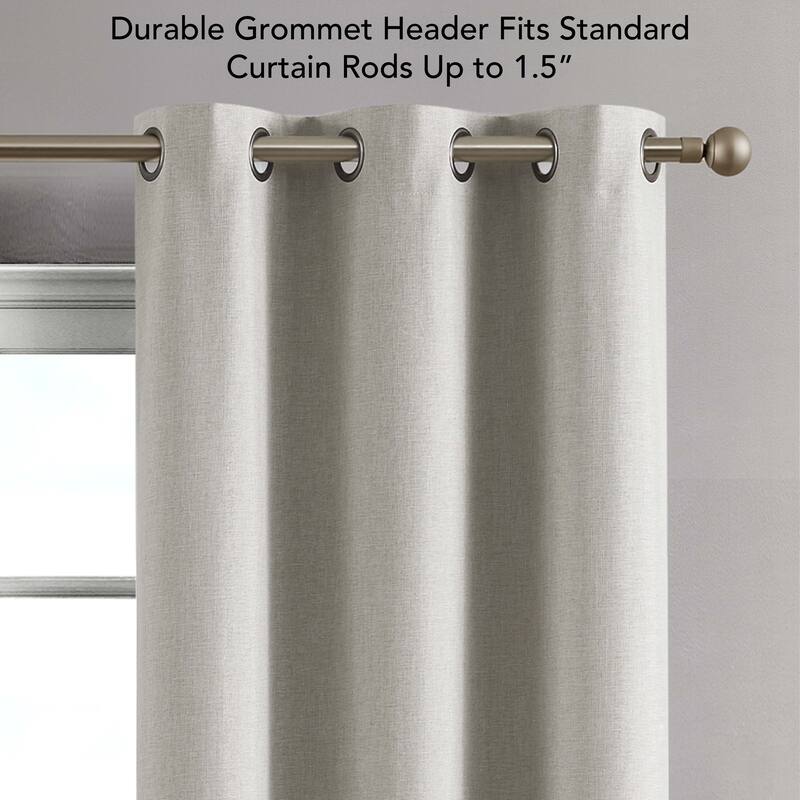 Creative Home Ideas Legrae Blackout Grommet Window Curtain Panel Pair with Tiebacks