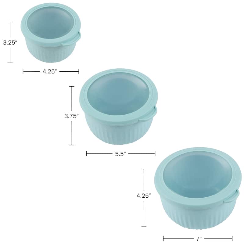 Set of 3 Bowls with Lids - Eco-Conscious Kitchen Essentials by Classic Cuisine