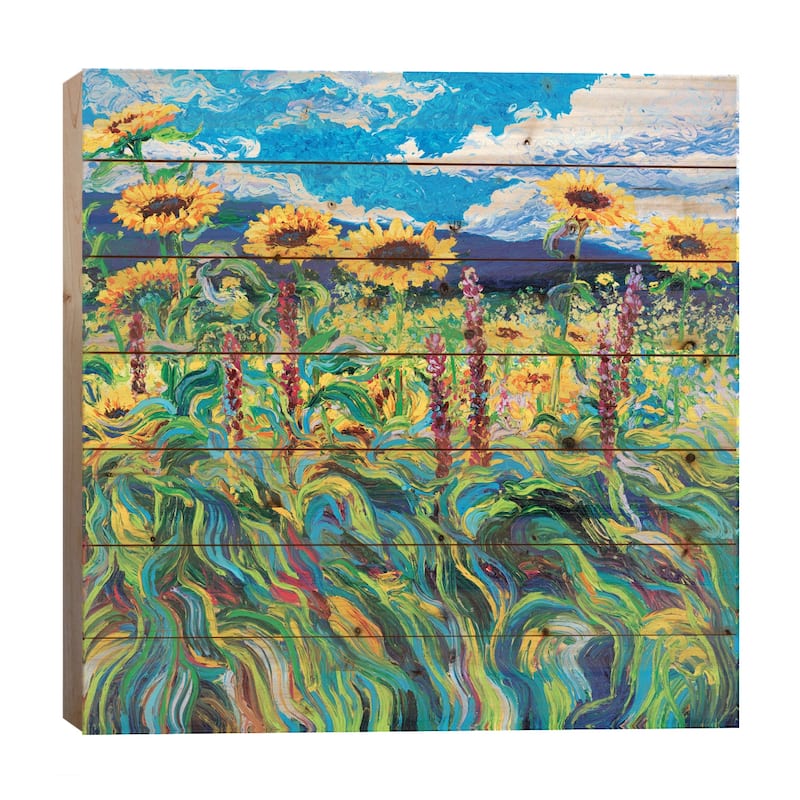 Foxy Triptych Panel III Print On Wood by Iris Scott - Multi-Color - 26x26x1.5