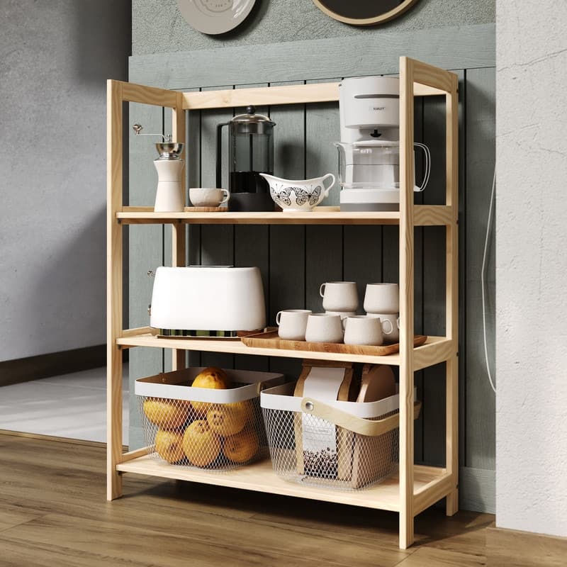 Jela Solid Wood 3 Shelf Unassembled Pantry Shelving - Unfinished