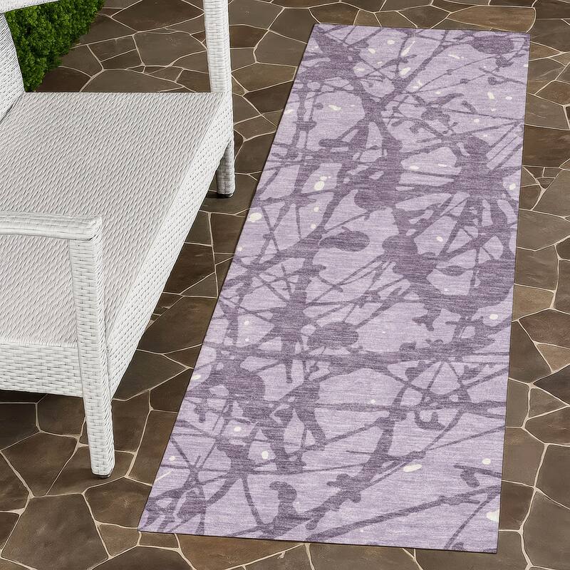 Machine Washable Indoor/ Outdoor Modern Campo Chantille Rug - Lavender - 2'3" x 7'6"