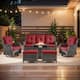 Option Brown Wicker Red Cushion