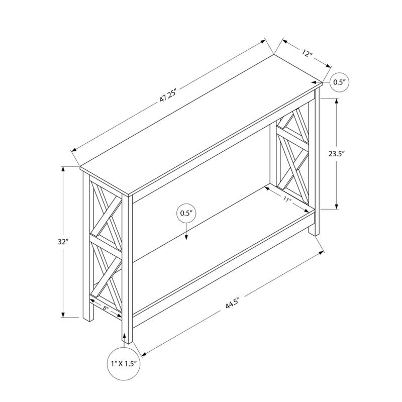 HomeRoots 47" Taupe Console Table With Storage - 47.25