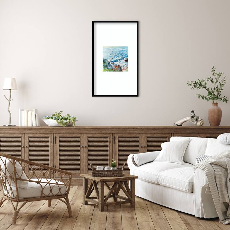 Coastline by Pauline Wegman Wood Framed Wall Art Print - Svelte Noir Black