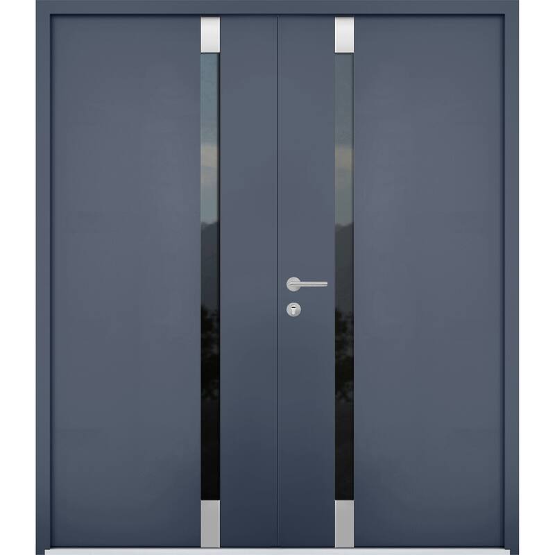 VDOMDOORS | Front Door Exterior Door | Fiberglass | Door Slab | 18x80, Custom Entry Door Steel Entry Door Prehung Exterior Door - Grey - 84x80