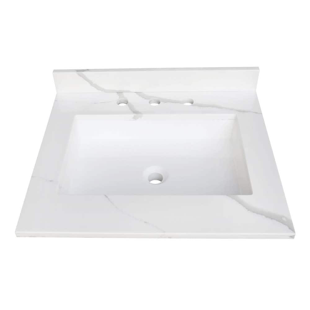 Kingston Brass KVPB2522L38SQ Montesquieu 25" Solid Surface Vanity Top