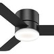 preview thumbnail 34 of 38, Hunter 44" Minimus Low Profile Ceiling Fan with LED Light, Handheld Remote - Contemporary, Transitional