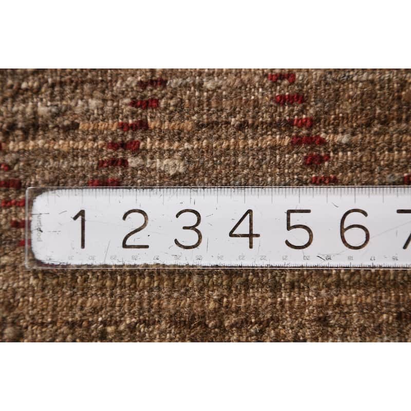 Brown Geometric Moroccan Oriental Area Rug Handmade Wool Carpet - 8'7" x 9'8"