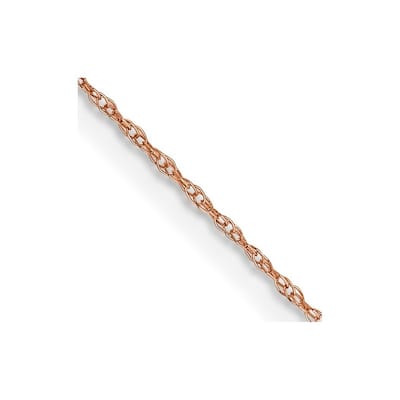 Curata 14k Rose Gold 0.5 mm Cable Rope Chain Necklace Options: 16 18 20 24