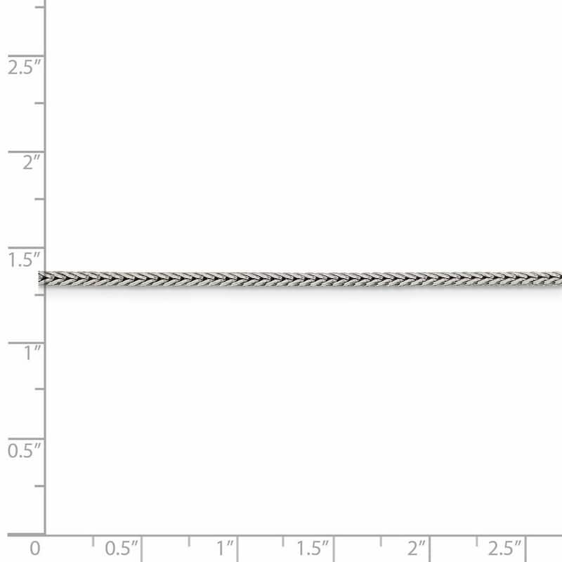 Curata 925 Sterling Silver 2mm Diamond Cut Franco Chain Necklace
