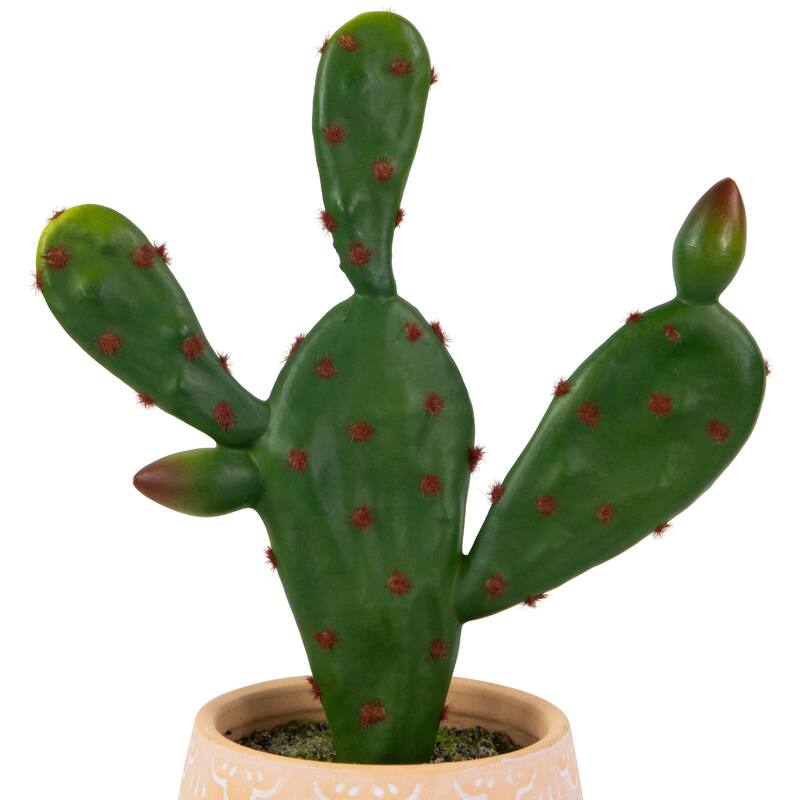 real touch™ artificial green and red potted floral cactus 9.5"