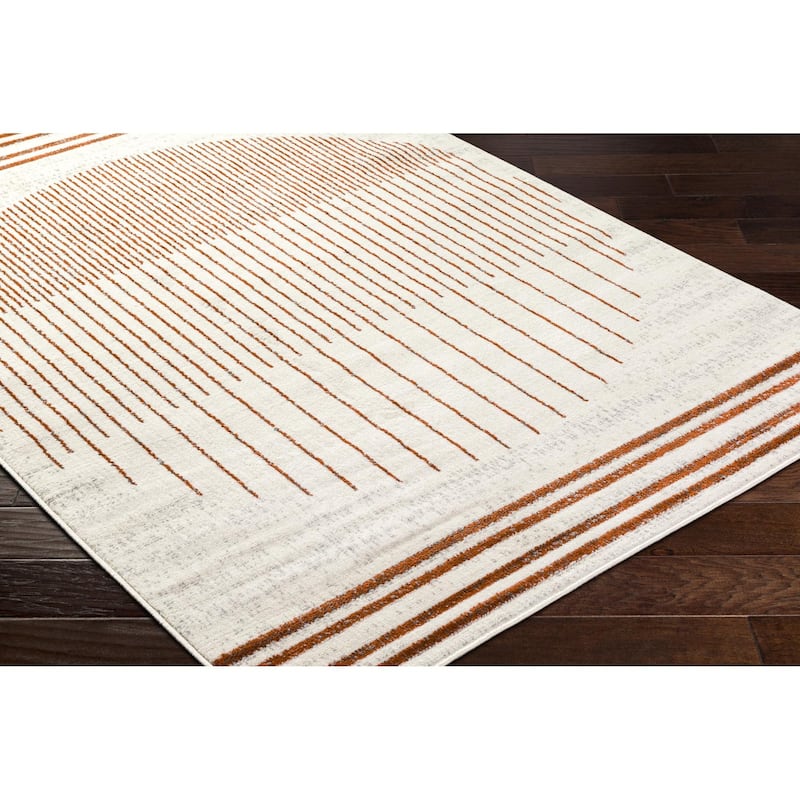 Livabliss Joel Mod Black/Ivory Ombre Geometric Striped Area Rug