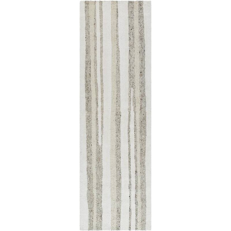 Livabliss Rustic Divine Abstract Area Rug - 3' x 10' - Ivory/Taupe - Runner