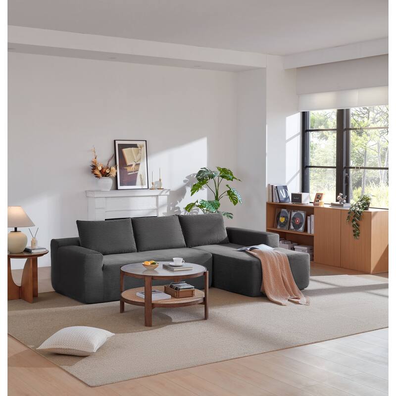 105" Cloud Sectional Couch with L-Shape Chaise,Modern Modular Sofa with Deep Seat, Upholstered Couches for Living Room