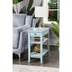 preview thumbnail 1 of 8, Convenience Concepts American Heritage 1 Drawer Chairside End Table with Shelves Sea Foam Blue
