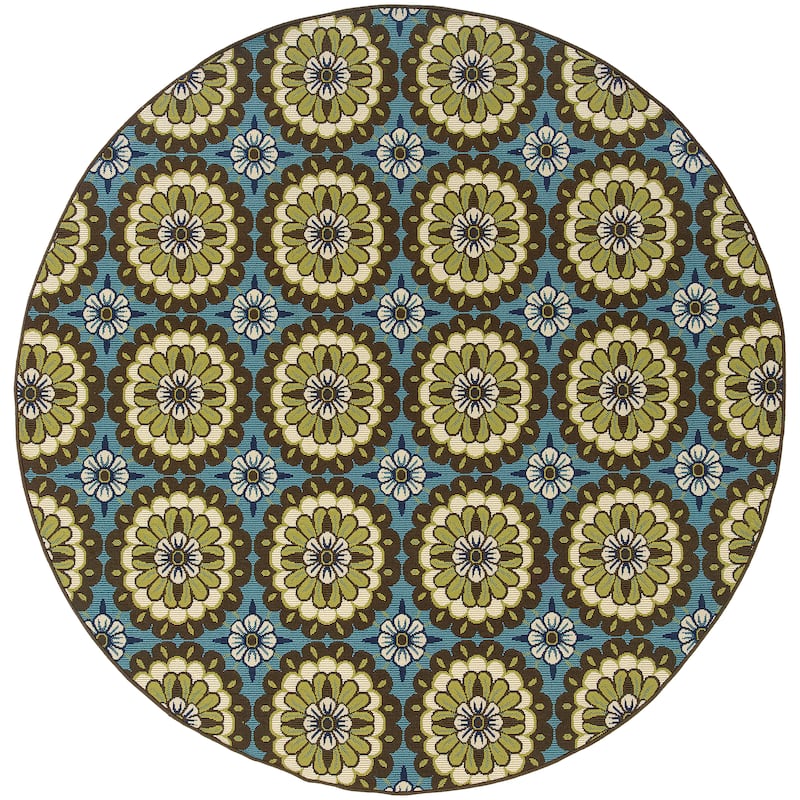 Vista Home Catalina Floral Medallions Indoor/Outdoor Area Rug--