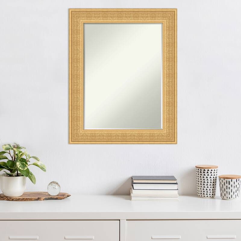 Trellis Half-Inch-Bevel Wood Framed Wall Mirror - Trellis Gold - Glass Size 18x24